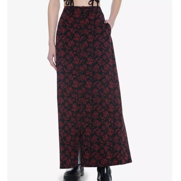 Social Collision - Maxi Floral Skull Skirt - Size 3X - NWT - Picture 1 of 8